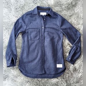 Anian XS Modern Melton Wool Shirt Women's  Navy